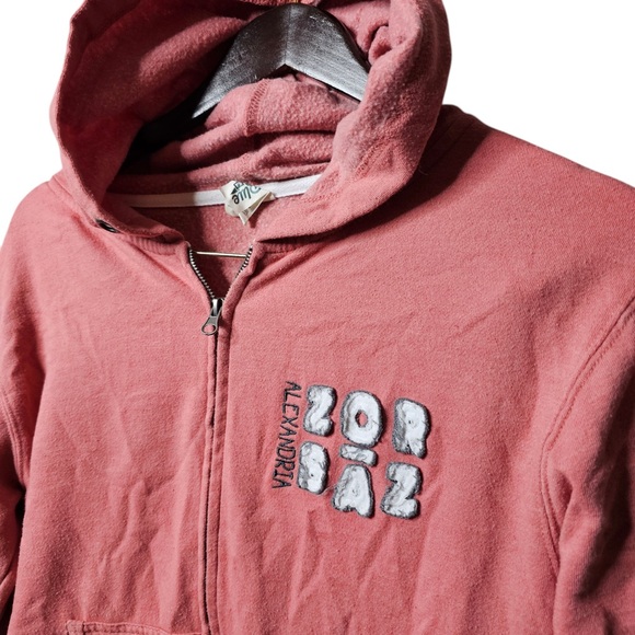 Zorbaz Alexandria Minnesota Lake Pink Zip Up Hoodie Sweatshirt Women’s Small - Picture 2 of 4